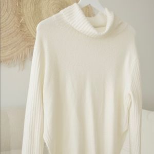 Ivory oversized turtleneck sweater